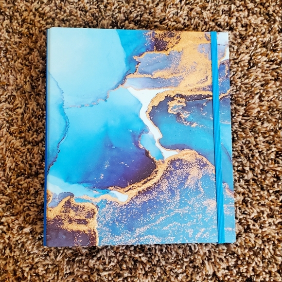 π Teal Blue Marbled 8x9 Notebook - Picture 1 of 4